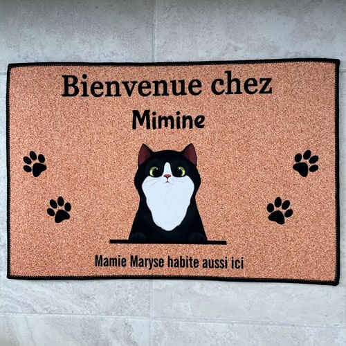 paillasson personnalise chat
